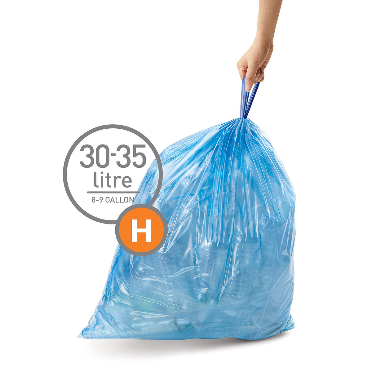 60 Count Drawstring Trash Bags, 30-35 Liter B13953