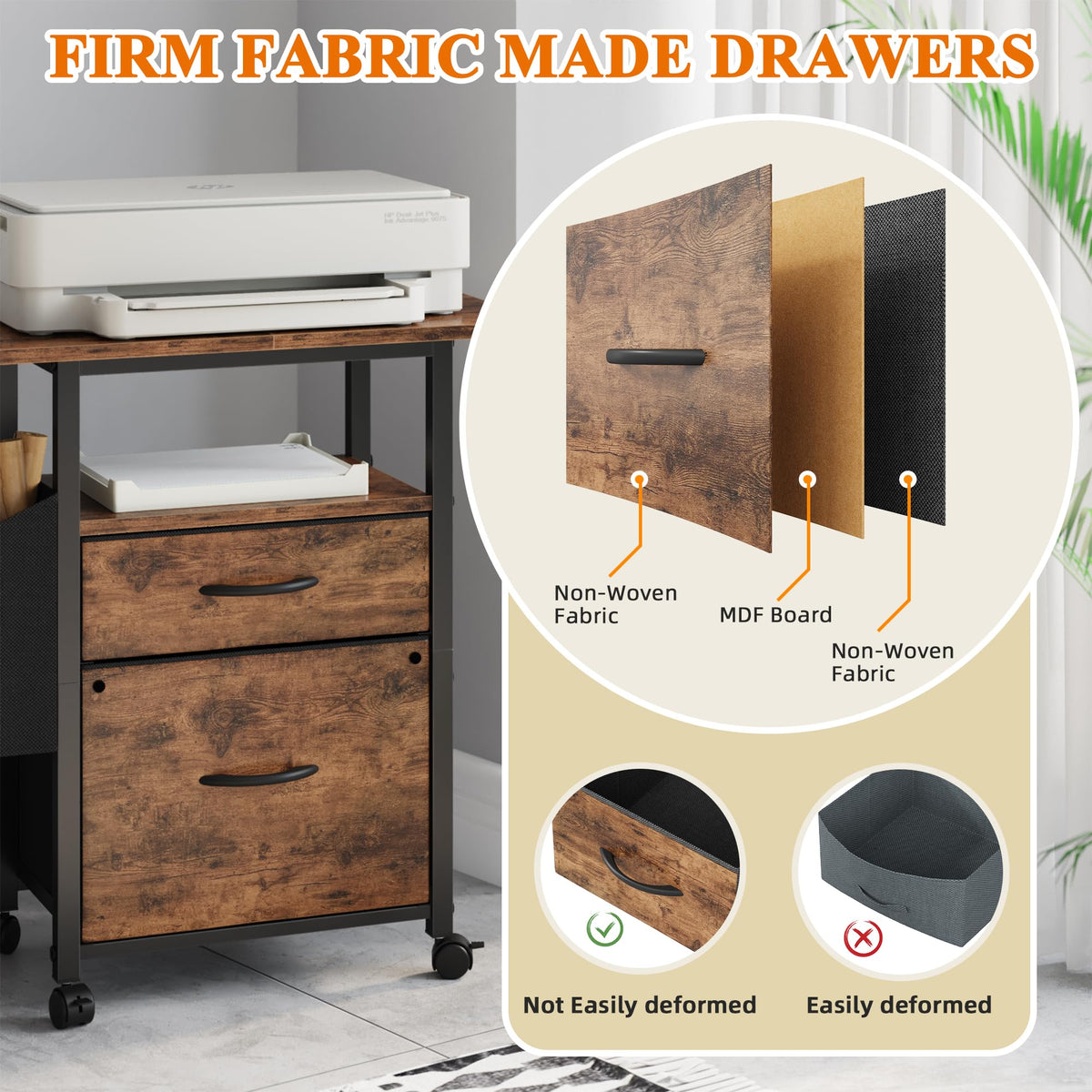 2 Drawer Mobile File Cabinet F5221