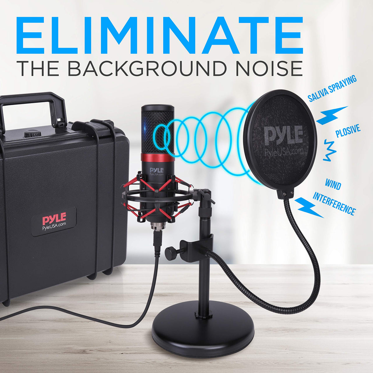 USB Cardioid Condenser Microphone Kit with Shock Mount Stand and Pop Filter N4894