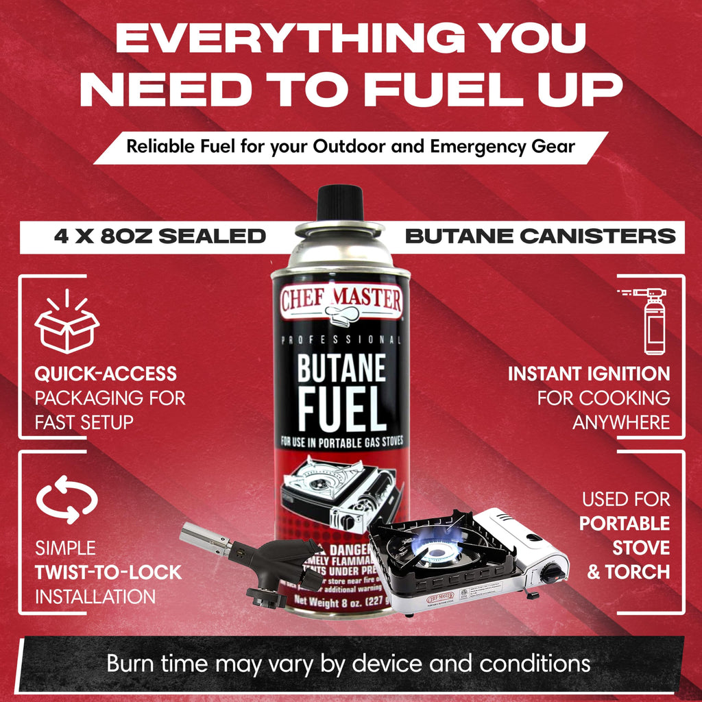 Butane Fuel Canister 8 oz 4-Pack L430842