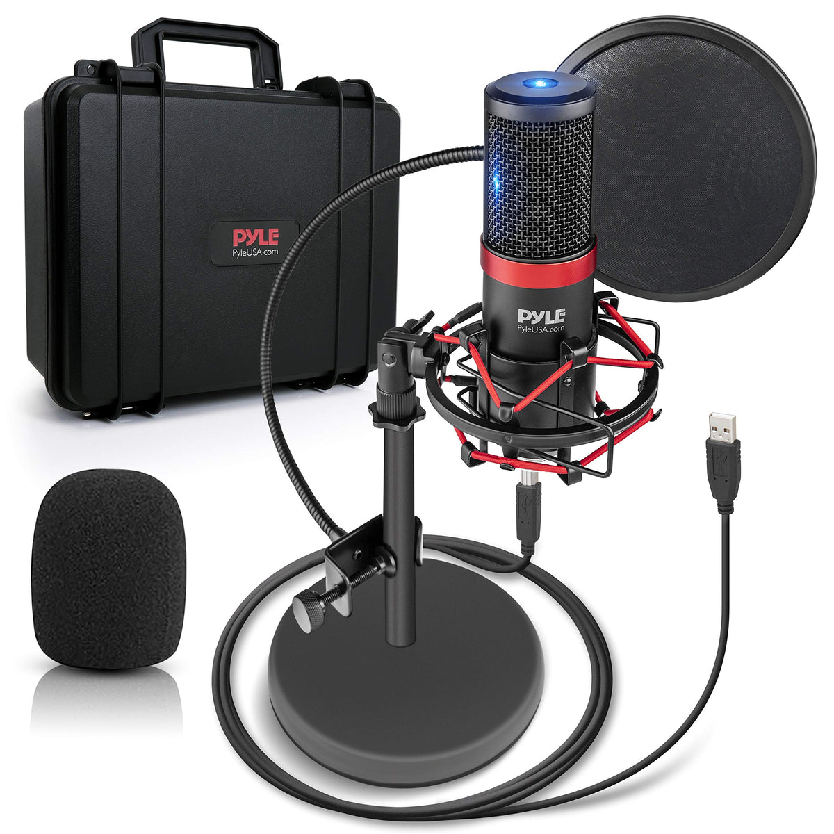 USB Cardioid Condenser Microphone Kit with Shock Mount Stand and Pop Filter N4894