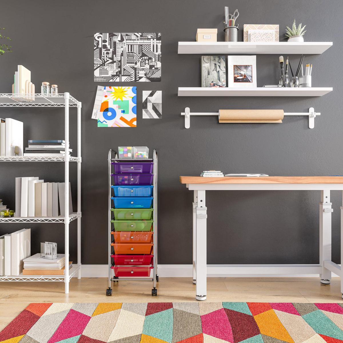 10 Drawer Rolling Storage Cart R72323