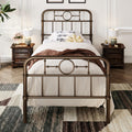 Twin Metal Platform Bed Frame with Vintage Headboard E8999