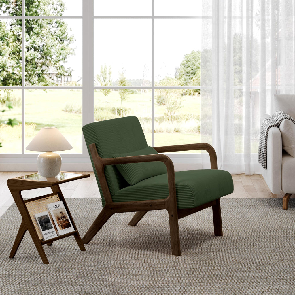 Dark Green Corduroy Accent Chair Set of 2 M997