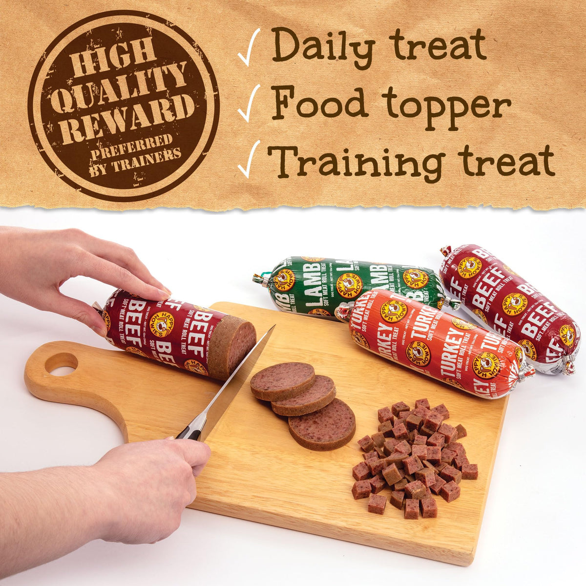 Beef Lamb Turkey Soft Meat Roll Treat 7 Oz (Pack of 3) G848074