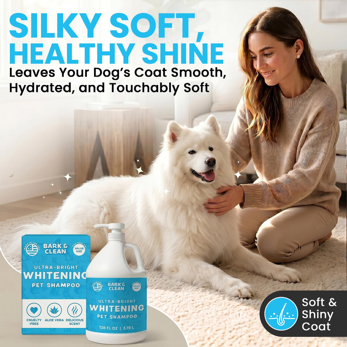 Whitening Dog Shampoo with Pump, 1 Gallon Aloe Coconut U44581