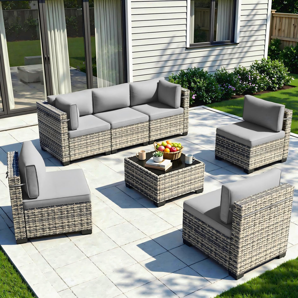 PE Wicker Modular Patio Sofa Set X252